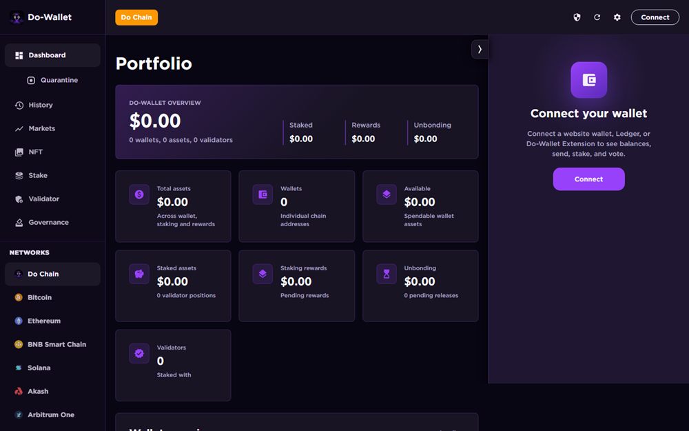 Screenshot of the Do-Wallet Web3 wallet website project