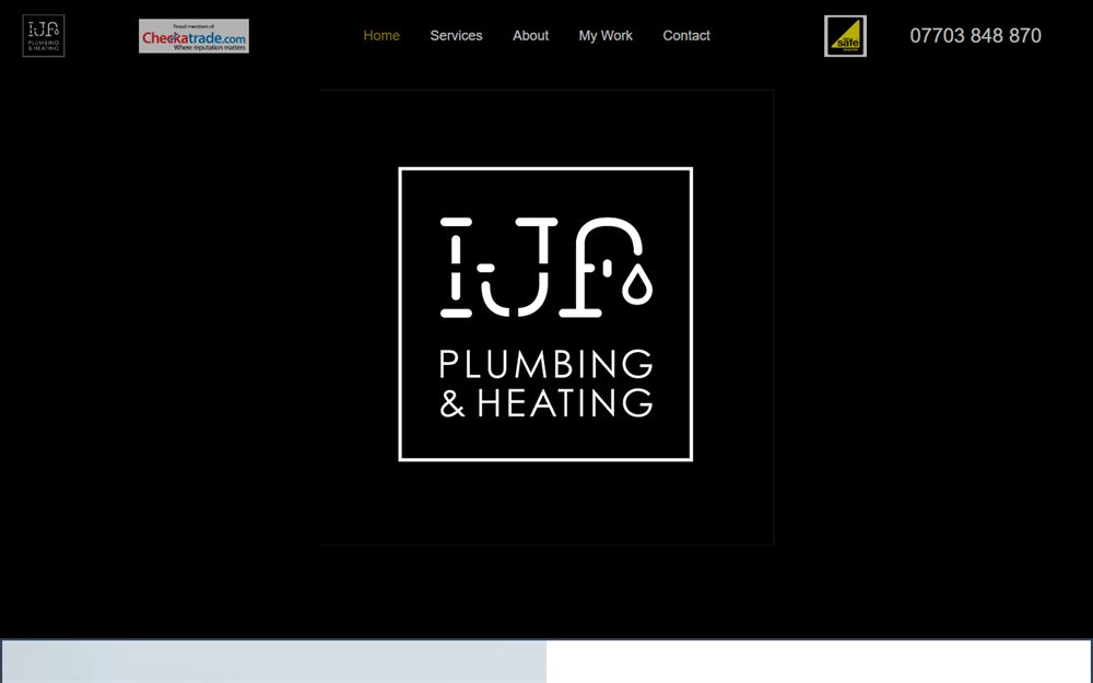 Screenshot of the IJF Plumbing and Heating local trades website project
