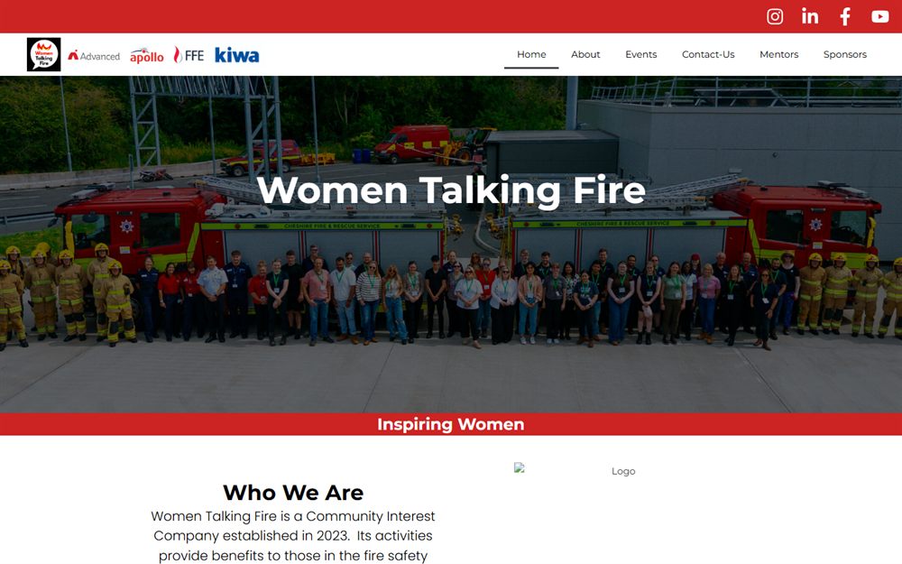 Screenshot of the Women Talking Fire community website project